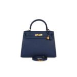 HERM�S MASTER KELLY SELLIER 28 BLEU EPSOM GOLD HARDWARE (28*22*10cm)