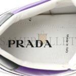 PRADA VITELLO ROIS METAL TRIANGLE LOGO MENS DOWNTOWN LOW TOP SNEAKERS 8 WHITE CICLAMINO - Image 6