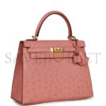 HERM�S MASTER KELLY 28 CERAMIC POWDER OSTRICH GOLD HARDWARE (28*22*10cm) - Image 2