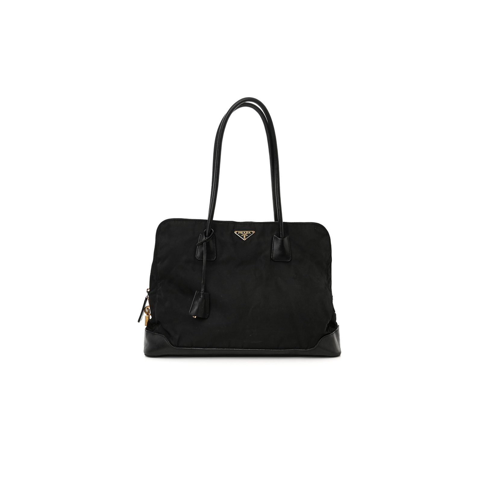 6f87a011a621eda4e1e80580a02a921736115112 PRADA TESSUTO NYLON CALFSKIN TOTE BLACK (36*27*11cm) - Image 1