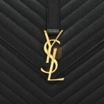 YSL ENVELOPE MATELASSE LARGE SHOULDER BAG IN BLACK 1543620 (31*22*7.5cm) - Image 5