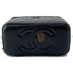 CHANEL MATELASSE 2WAY VANITY CASE BLACK LAMBSKIN AP2199 (16*10*8cm) - Image 5