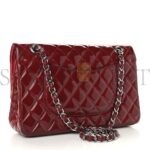 CHANEL PATENT CALFSKIN QUILTED MEDIUM DOUBLE FLAP DARK RED A01112 (25*15*6cm) - Image 2