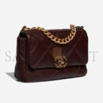 CHANEL 19 FLAP BAG LAMB BROWN AS1160 (26*16*9cm) - Image 3