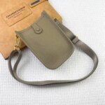 Hermès Evelyn TOGO mini phone bag Grey 336 size: 18*12.5*4cm - Image 3