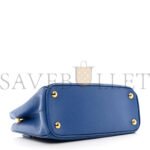 PRADA SAFFIANO LUX MINI GALLERIA DOUBLE ZIP TOTE AZZURO (27*17*12cm) - Image 3