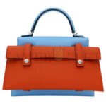 HERM�S MASTER KELLY DOLL PICTO CELESTE EPSOM LEATHER PALLADIUM HARDWARE (18*15*6cm) - Image 3