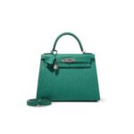 HERM�S MASTER VERT JADE EPSOM KELLY 28 SELLIER PALLADIUM HARDWARE (28*22*10cm)