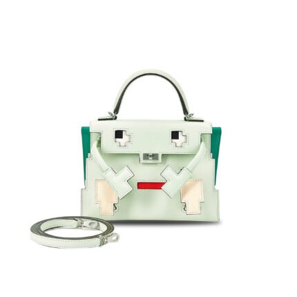 HERM�S MASTER VERT FIZZ, NATA, ROSE TEXAS AND VERT JADE INDIGO EPSOM QUELLE IDOLE KELLY DOLL PICTO PALLADIUM HARDWARE (18*15*6cm)