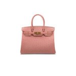 HERM�S MASTER BIRKIN 30 OSTRICH LEATHER CERAMIC PINK GOLD BUCKLE H041933CK72 (30*22*16cm)