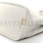 PRADA VITELLO DAINO SOFT PERFORATED LOGO TOTE WHITE (30*27*13cm) - Image 3