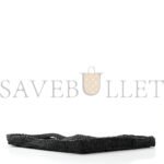 PRADA RAFFIA EMBROIDERED LOGO TOTE BAG BLACK (37*36*4cm) - Image 3