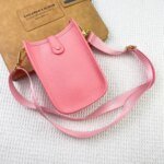 Hermès Evelyn TOGO mini phone bag Pink 336 size: 18*12.5*4cm - Image 2