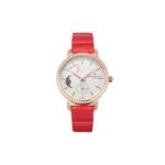 VACHERON CONSTANTIN TRADITIONELLE MOON PHASE WHITE DIAL RED LEATHER WATCH 83570/000R-B691