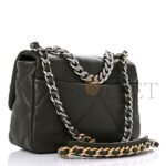 CHANEL LAMBSKIN QUILTED CHANEL 19 FLAP KHAKI AS1160 (26*16*9cm) - Image 2