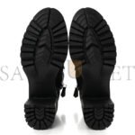 PRADA SPAZZOLATO RE-NYLON METAL TRIANGLE LOGO LACE UP 85MM BOOTS 35.5 BLACK - Image 4