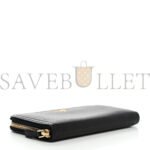 PRADA VITELLO DAINO ZIP AROUND WALLET BLACK (18*11*3cm) - Image 3