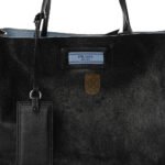 PRADA GLACE CALFSKIN ETIQUETTE SHOPPING BAG BLACK ASTRALE (33*22*16cm) - Image 4