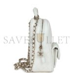 CHANEL MINI PHONE HOLDER BACKPACK WHITE CAVIAR LIGHT GOLD HARDWARE AP3753 (18*13*9cm) - Image 3