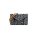 YSL LOULOU PUFFER DENIM CROSSBODY BAG 6203332PT674575 (23*15.8*5.8cm)