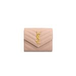 YSL CASSANDRE MATELASS� COMPACT TRI FOLD WALLET IN GRAIN DE POUDRE LEATHER�403943 (12.5*10*2.5cm)