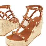 VALENTINO ROCKSTUD WEDGE SANDAL WITH CALFSKIN STRAPS 95MM 4W2S0F95ZNL_ZT6 - Image 5