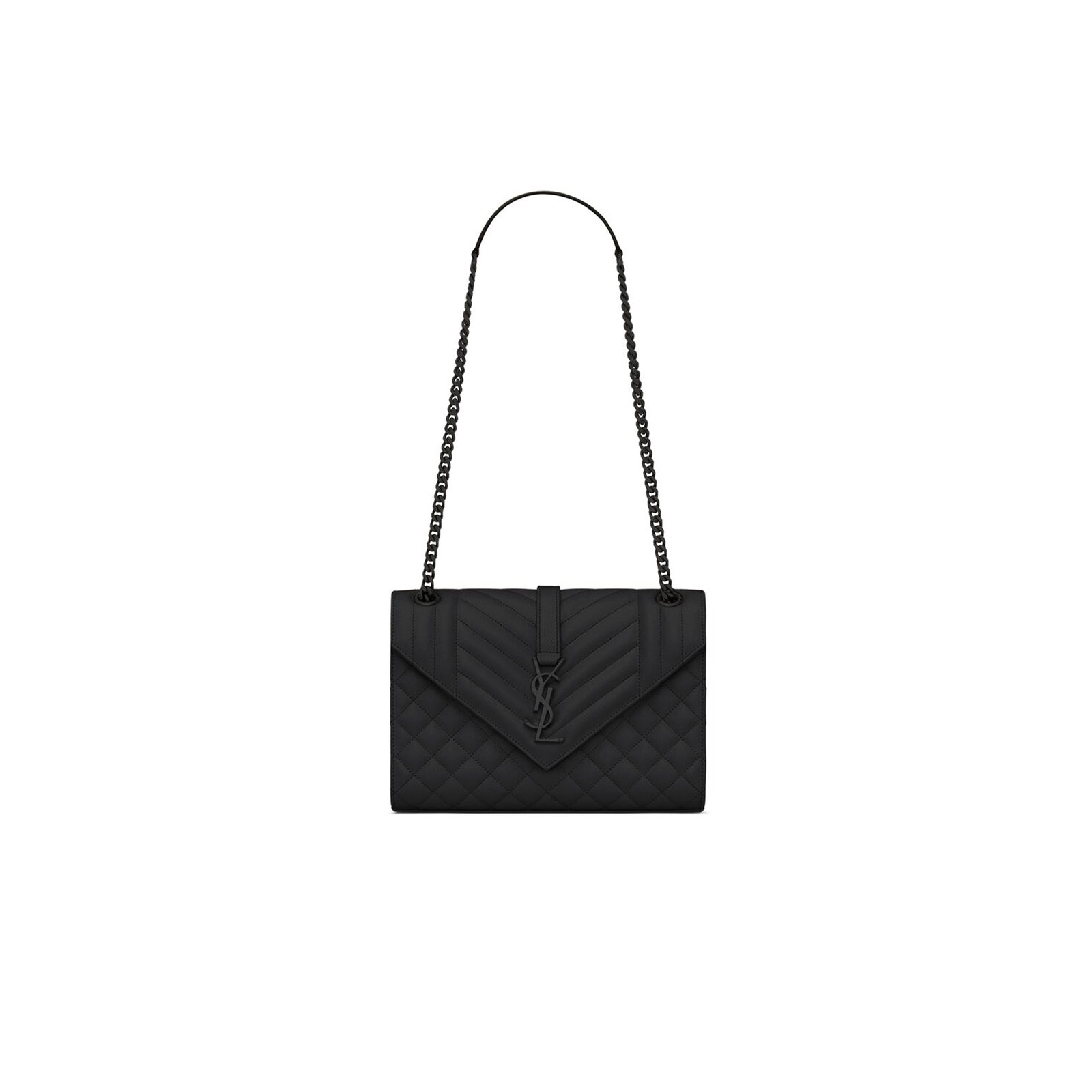 7569ff6ae5a1bc6549bb9a8556b306589e9dcedf YSL ENVELOPE MEDIUM IN QUILTED GRAIN DE POUDRE EMBOSSED LEATHER 600185BOW981000 (24*17.5*6cm) - Image 1