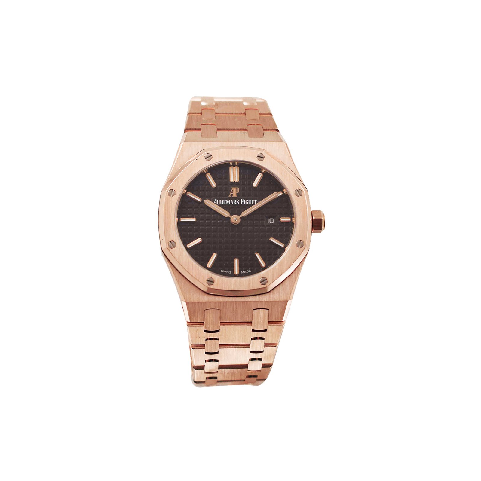764a9e89a1ec12695000fa82c97034eea46e5a66 AUDEMARS PIGUET ROYAL OAK LADIES 33MM ROSE GOLD BRACELET WITH BROWN DIAL WATCH 67650OR.OO.1261OR.01 - Image 1