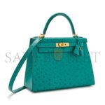 HERM�S MASTER VERT VERONE OSTRICH KELLY SELLIER 25 GOLD HARDWARE (25*17*7cm) - Image 2