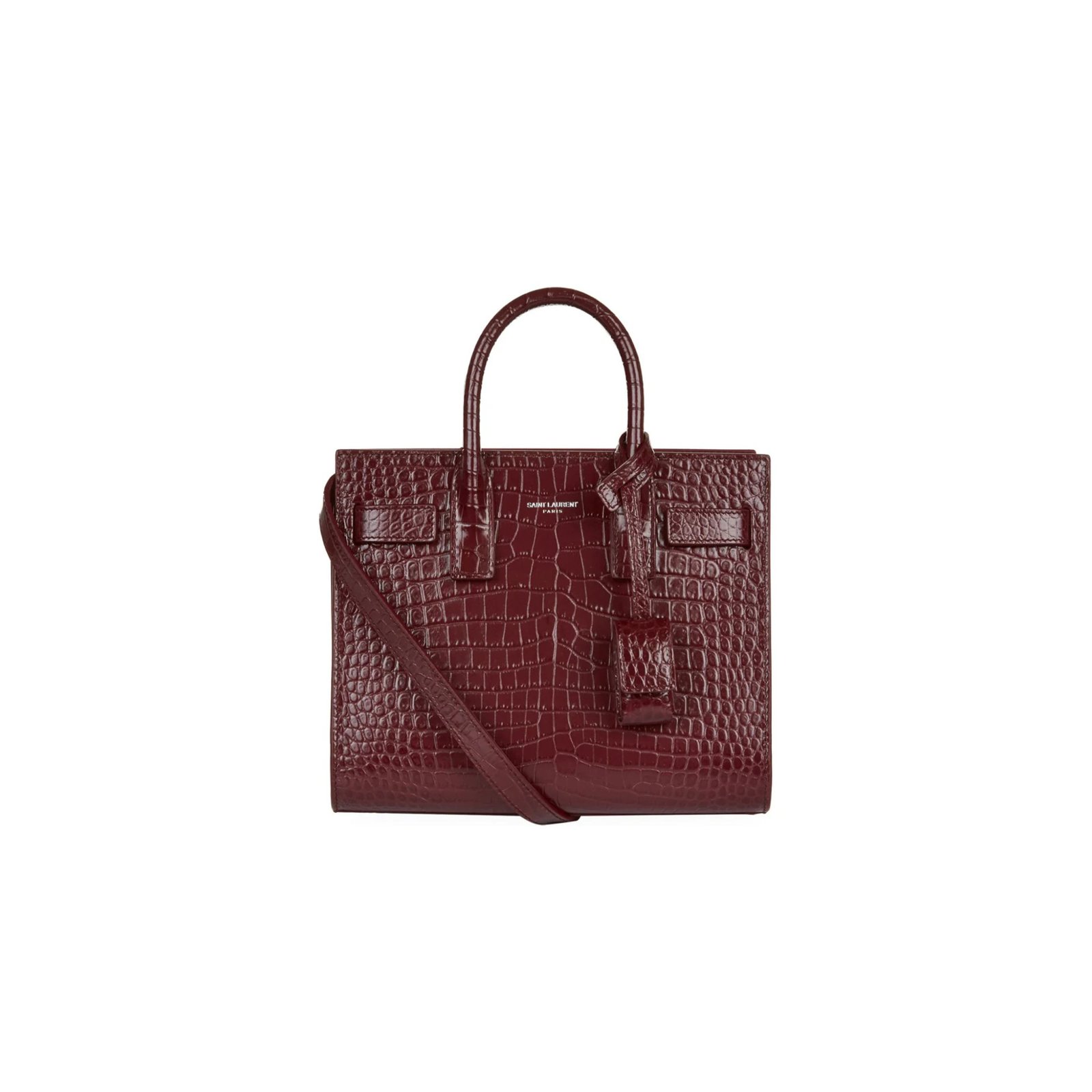 76b2dd5ebcd0474aa94a6a79a0819fb82f7d393e YSL SAC DE JOUR NANO BAG IN CROCODILE-EMBOSSED LEATHER 392035DND1N6475 (22*18*10.5cm) - Image 1