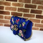 Gucci GG Marmont Velvet Small Shoulder Bag 443496 Blue - Image 3