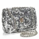 CHANEL SEQUIN CLASSIC SMALL FLAP SILVER (21*14*8cm) - Image 3