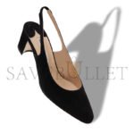 MANOLO BLAHNIK ALLURASAN BLACK SUEDE SLINGBACK PUMPS 121-1799-0001 - Image 3
