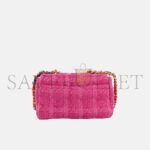 CHANEL 19 FLAP BAG TWEED QUILTED IN PINK WITH MIXED HARDWARE AS1160 (26*16*9cm) - Image 2