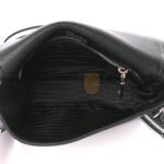 PRADA VITELLO DAINO FLOU FLAP CROSSBODY BLACK (23*15*8cm) - Image 5