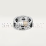 CARTIER LOVE WHITE GOLD RING, CLASSIC MODEL, PAVED, CERAMIC B4207600 - Image 3