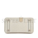 HERM�S MASTER BIRKIN 25 OSTRICH LEATHER MILKSHAKE WHITE SILVER BUCKLE H041944CK96 (25*20*13cm) - Image 5