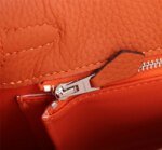 Hermès Kelly Togo Calf Sliver hardware Orange size: 25Cm/ 28Cm - Image 8