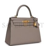 HERM�S MASTER KELLY SELLIER 28 GRIS ASPHALTE VERSO EPSOM BRUSHED GOLD HARDWARE (28*22*10cm) - Image 2