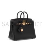 HERM�S MASTER BIRKIN 30 MATTE CROCODILE AND TOGO LEATHER BLACK BAG GOLD BUCKLE H076235CK29 (30*22*16cm) - Image 3
