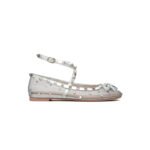 VALENTINO ROCKSTUD MESH BALLERINA WITH CRYSTALS 5W2S0HB6UQX_KSP
