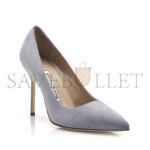 MANOLO BLAHNIK BB LIGHT GREY SUEDE POINTED TOE PUMPS 9XX-0417-0013 - Image 2