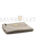 PRADA VITELLO DAINO DOUBLE ZIP CROSSBODY BAG ARGILLA (24*17*2cm) - Image 3