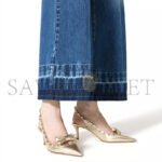 VALENTINO ROCKSTUD BOW SLINGBACK PUMPS IN LAMINATED NAPPA LEATHER AND 60MM TONE STUDS 5W2S0IB8VVP_R16 - Image 2