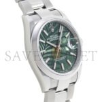 ROLEX DATEJUST OLIVE GREEN PALM PATTERN WATCH 126200 - Image 3