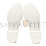 PRADA SPAZZOLATO METAL TRIANGLE LOGO 50MM LOAFERS 39.5 WHITE - Image 4