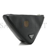 PRADA SAFFIANO TRIANGLE WRISTLET BLACK (27*15*8cm) - Image 2