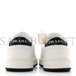 PRADA VITELLO ROIS METAL TRIANGLE LOGO WOMENS DOWNTOWN LOW TOP 30MM SNEAKERS 39.5 WHITE BLACK - Image 5