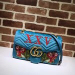 Gucci XXV Anniversary Teal Velvet Shoulder Bag 443496 - Image 2