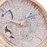 VACHERON CONSTANTIN TRADITIONELLE MOON PHASE DIAMOND PAVED DIAL IN PINK GOLD WATCH 7006T/000G - Image 2